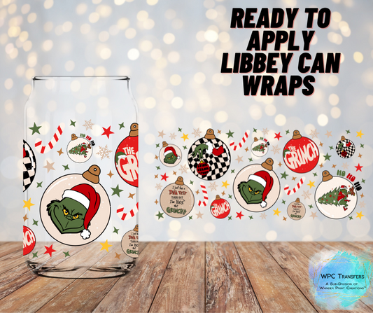 100 % that Grinch Ornaments  Libbey Vinyl Wrap