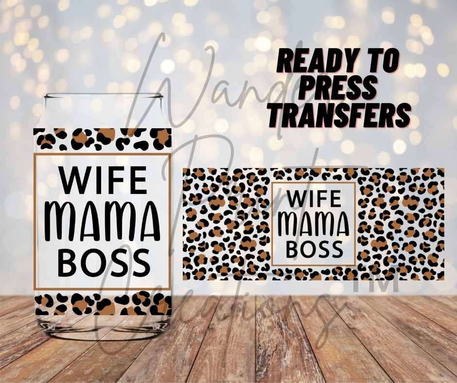 Leopard Wife Mama Boss Sublimation Transfer