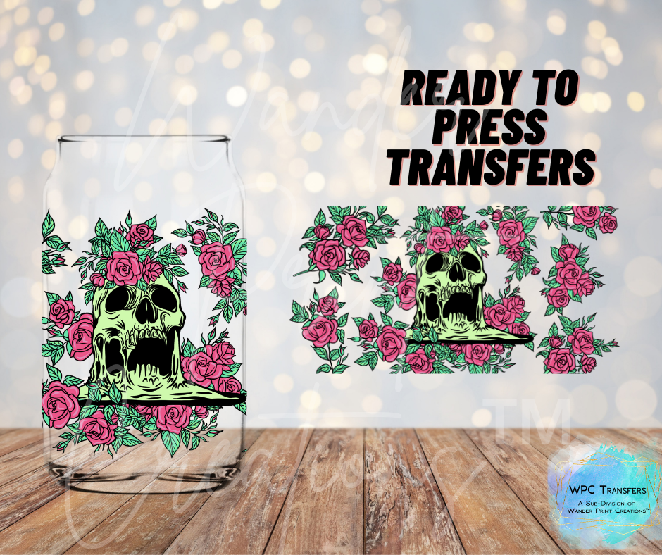 Skulls & Flowers  Sublimation Transfer