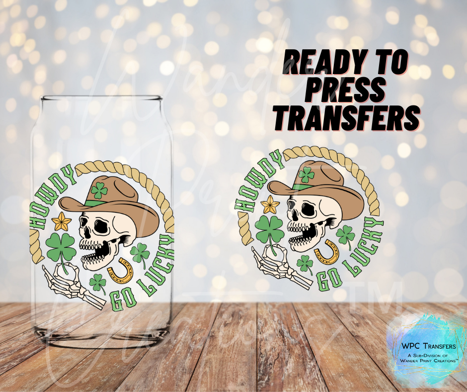 Feeling Lucky Skeleton  Sublimation Transfer