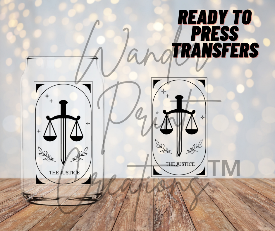 The Justice Tarot Sublimation Transfer