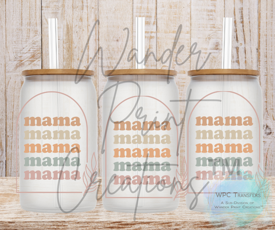 Mama x4 16oz Libbey Glass Can