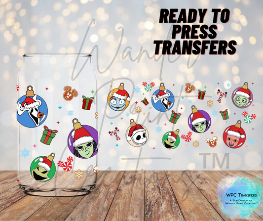 Nightmare Christmas Baubles Sublimation Transfer