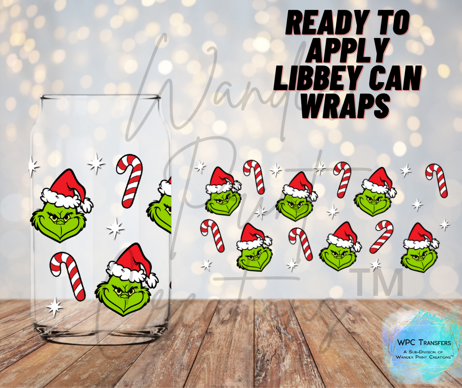 Grinchmas & Candy Canes Libbey Vinyl Wrap