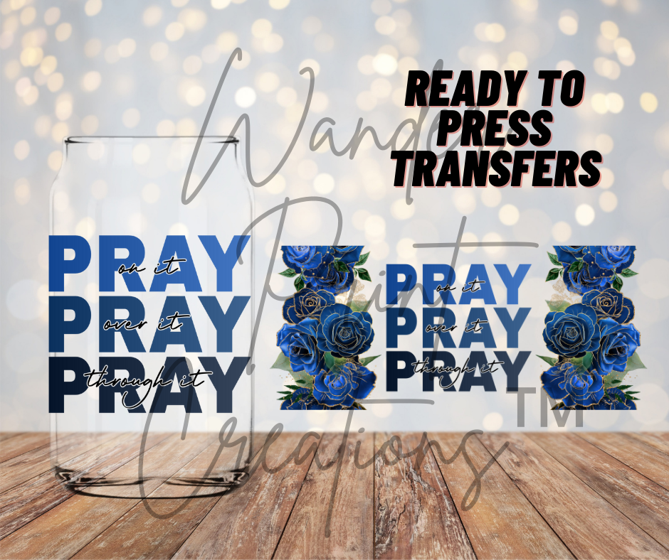 Blue Pray Roses Sublimation Transfer