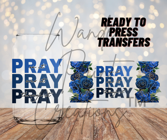 Blue Pray Roses Sublimation Transfer