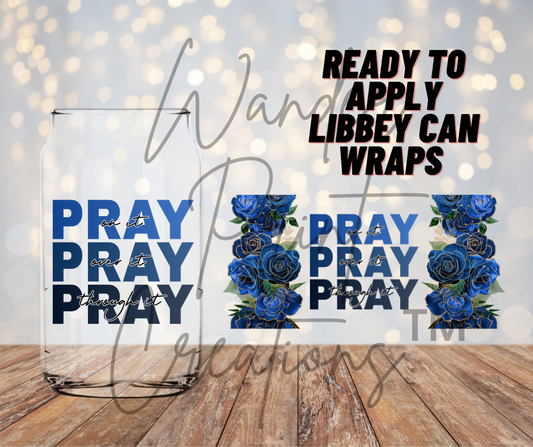 Blue Pray Roses Libbey Vinyl Wrap