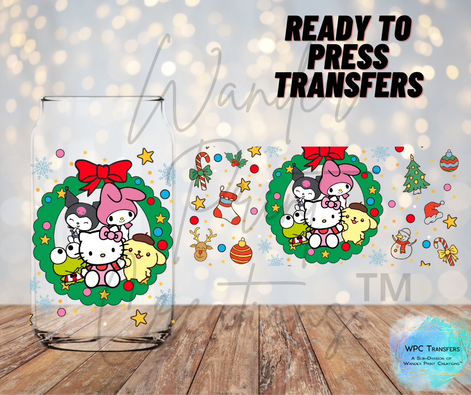 Christmas Hey Kitty & Friends Sublimation Transfer