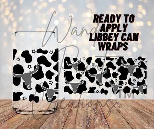 Cow Heads & Print Libbey Vinyl Wrap