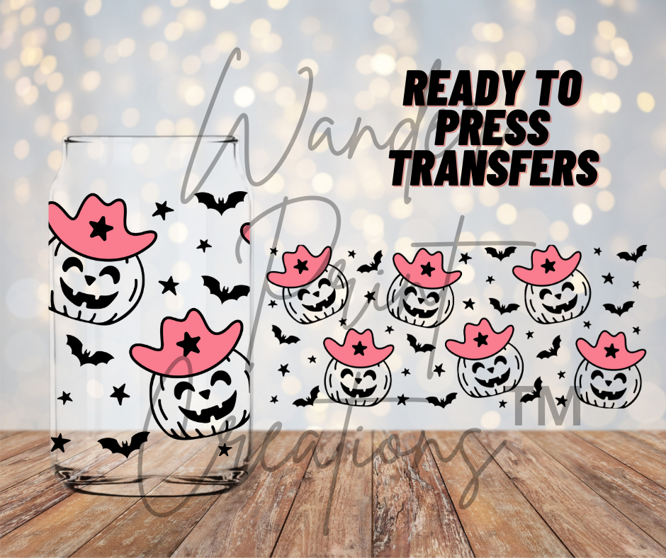 Cowboy Jack O lantern Sublimation Transfer