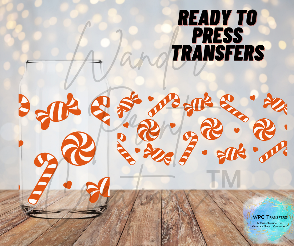 Christmas Candy Canes Sublimation Transfer