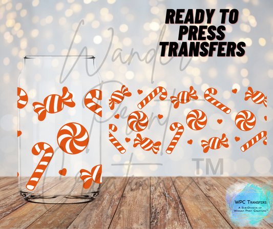 Christmas Candy Canes Sublimation Transfer