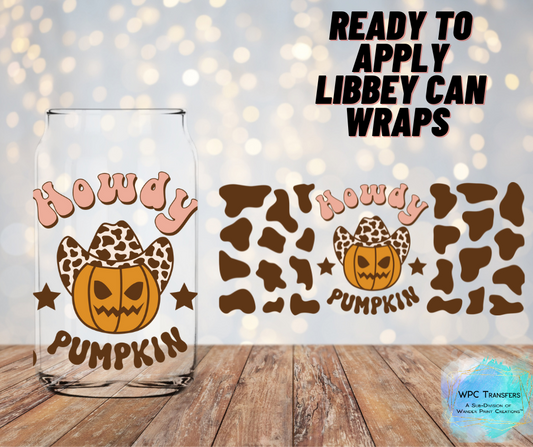 Howdy Pumpkin  Libbey Vinyl Wrap