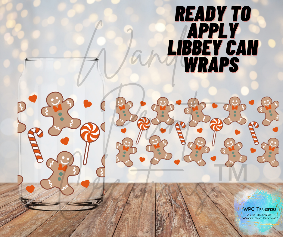 Candy Canes & Gingerbread Libbey Vinyl Wrap