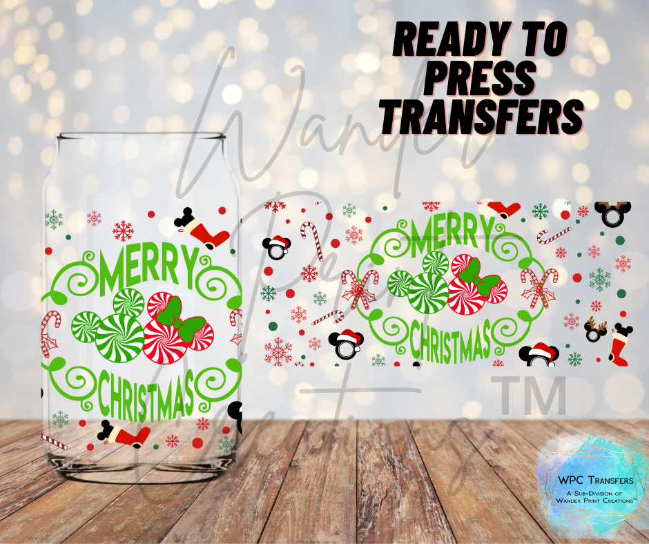 Merry Christmas Mouse Sublimation Transfer