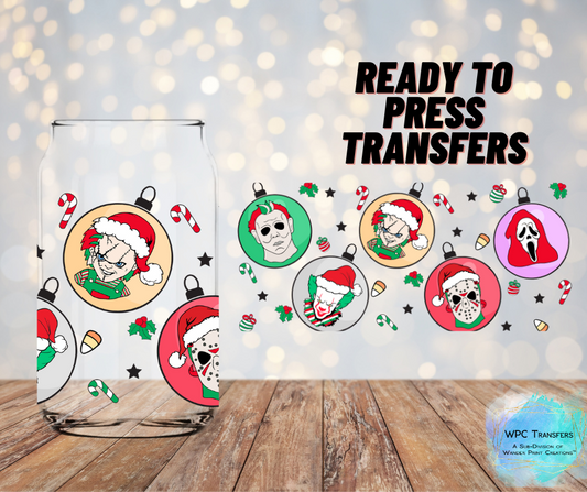 Horror Christmas Ornaments Sublimation Transfer