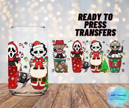 Christmas Horror Lattes Sublimation Transfer