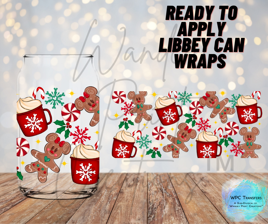 Gingerbread Mouse Christmas Libbey Vinyl Wrap