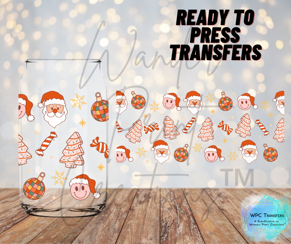 Candy Canes, Disco & Santa Sublimation Transfer