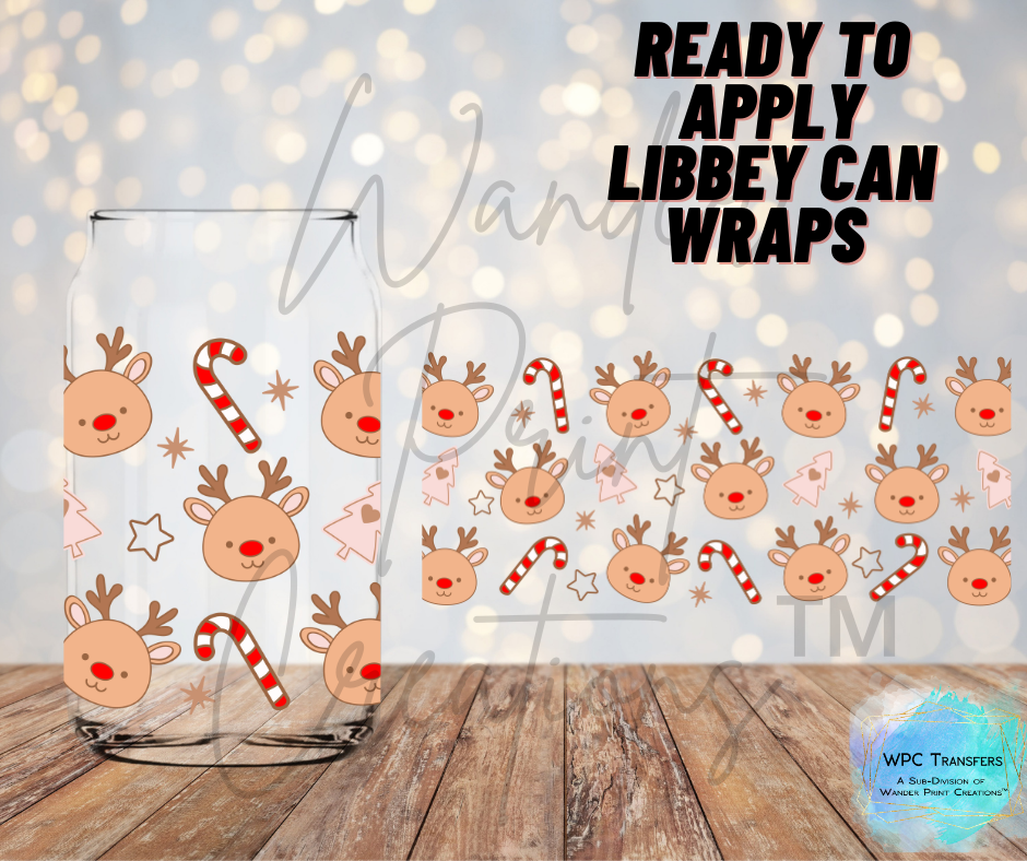 Christmas Reindeer Libbey Vinyl Wrap