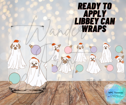 Christmas Ghost Dog Libbey Vinyl Wrap