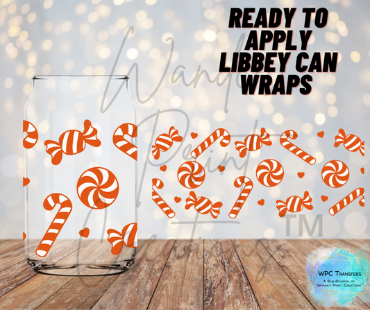 Christmas Candy Canes Libbey Vinyl Wrap