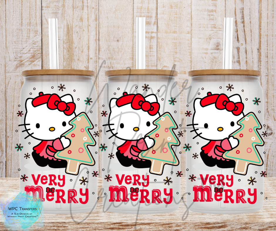 Very Merry Kitty 16OZ Libbey Glass Can