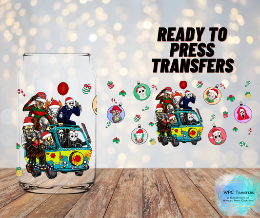 Christmas Horror Bus Sublimation Transfer