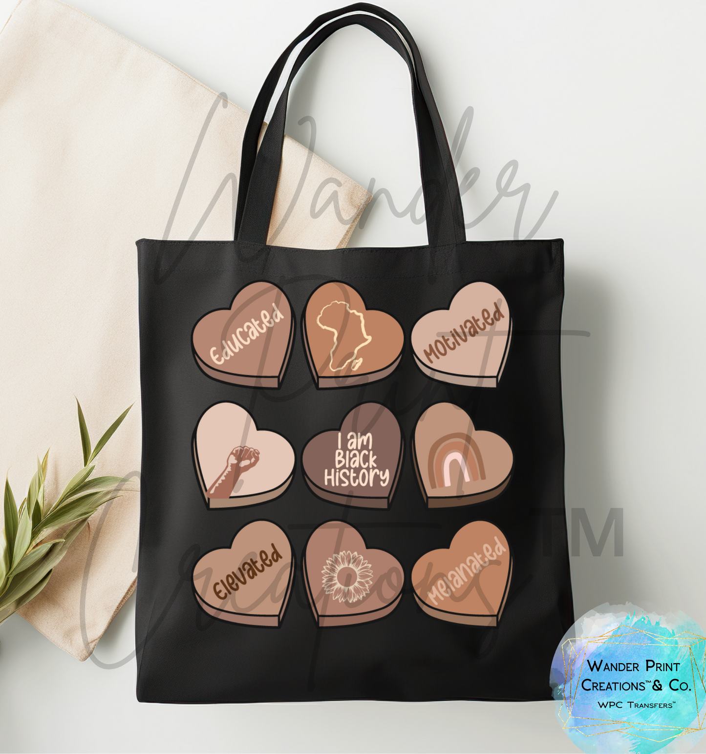 Black History Hearts Tote Bag