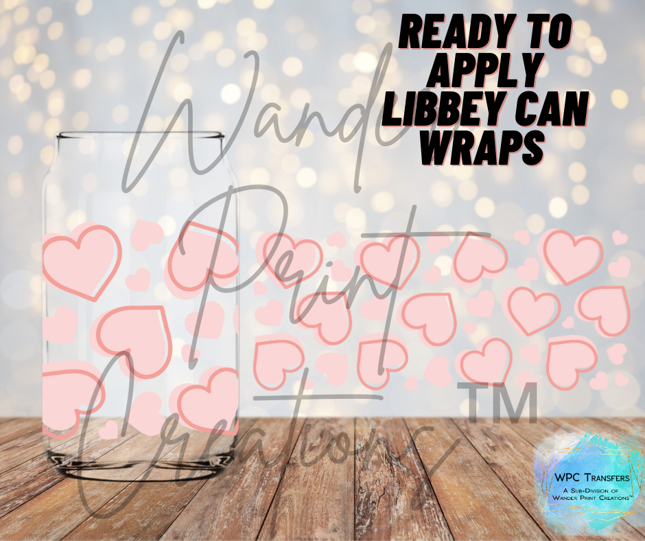 Pink Hearts Libbey Vinyl Wrap