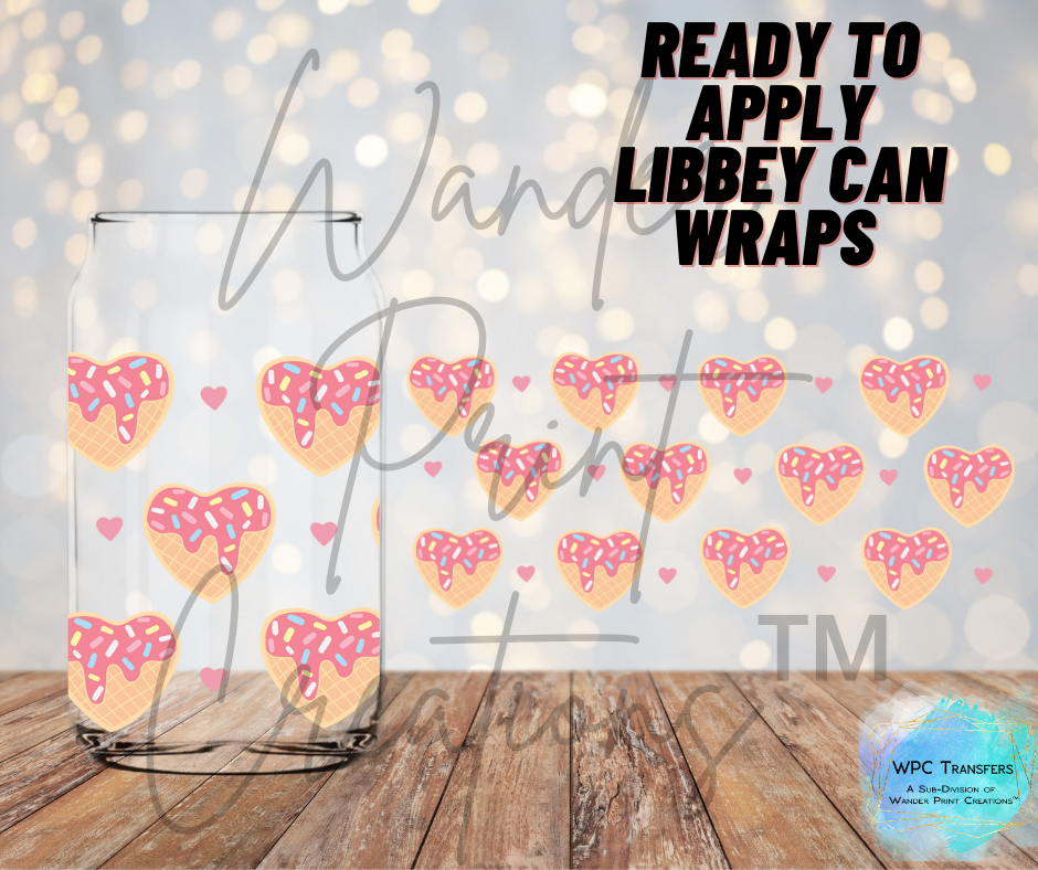 Ice cream Hearts Libbey Vinyl Wrap