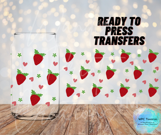 Strawberry Hearts Sublimation Transfer