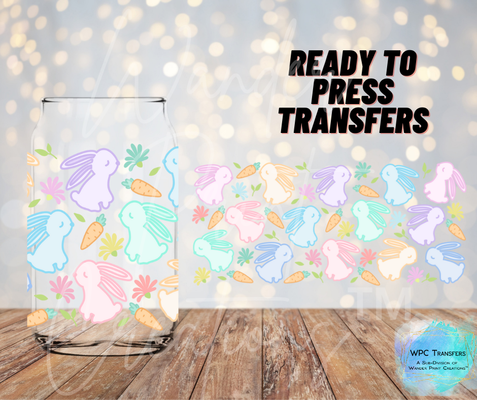 Pastel Easter Bunnies Sublimation Transfer