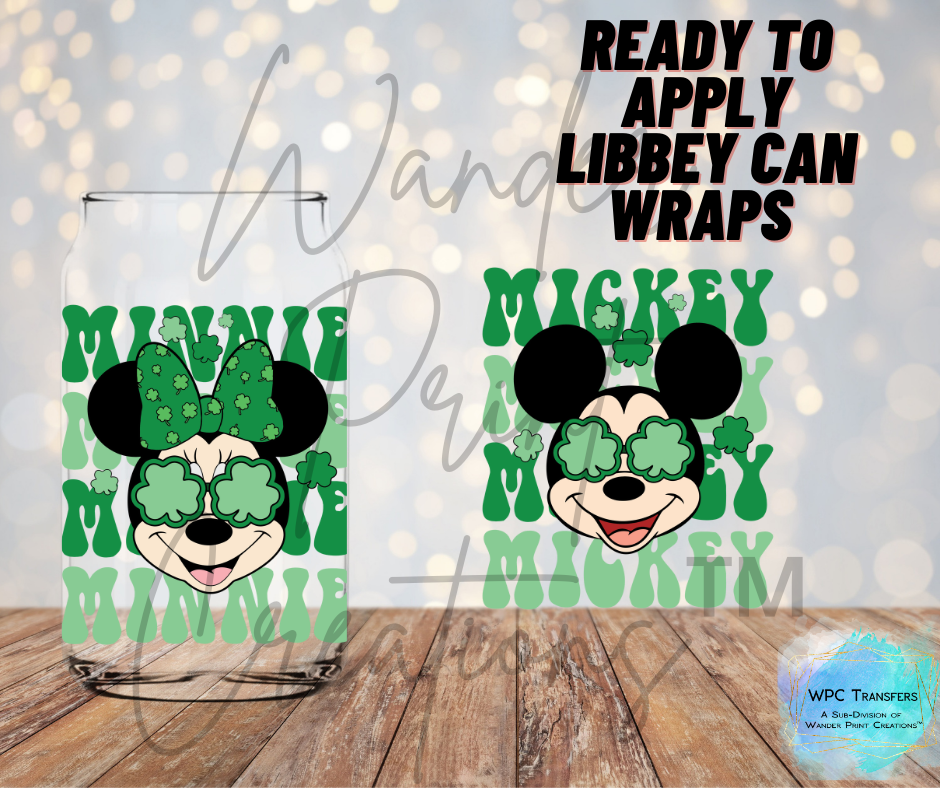 Mouse St Patty's Day Libbey Vinyl Wrap