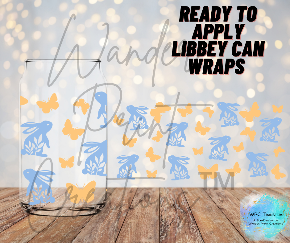 Bunnies & Butterflies  Libbey Vinyl Wrap