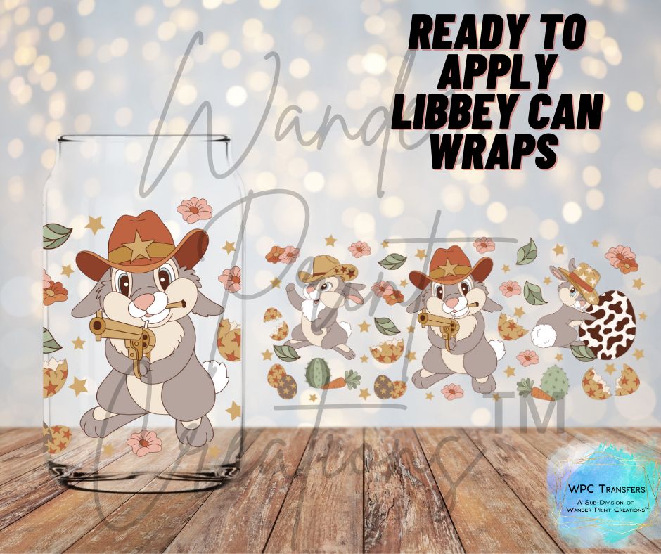 Western Easter Bunny Libbey Vinyl Wrap