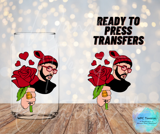 Bad Bunny Valentines Sublimation Transfer