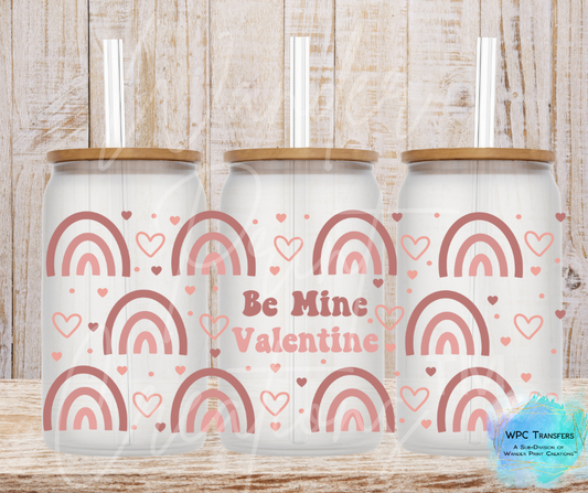 Be Mine Valentine16oz Libbey Glass Can