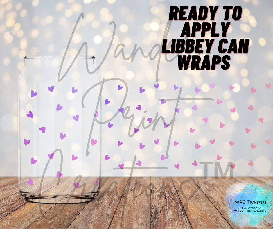 Ombre Hearts Libbey Vinyl Wrap