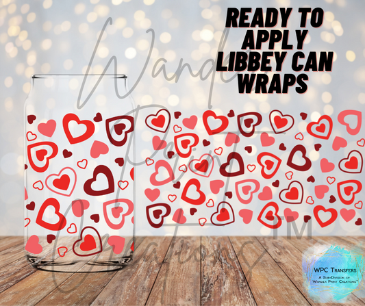 Pink & Red Retro Hearts Libbey Vinyl Wrap