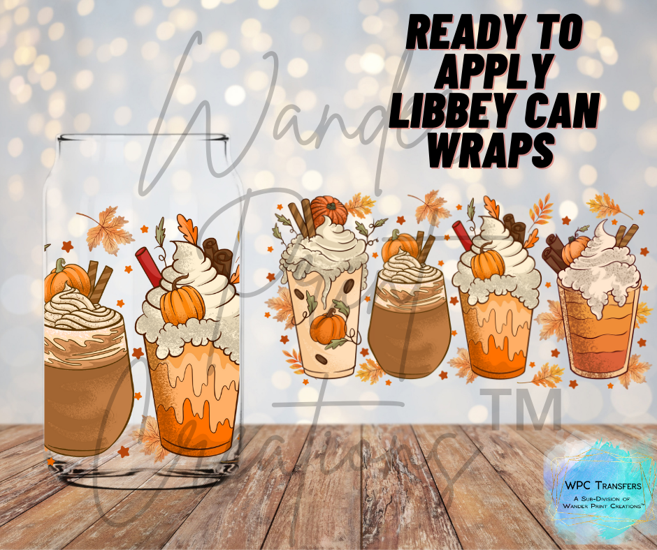 Fall Lattes Libbey Vinyl Wrap