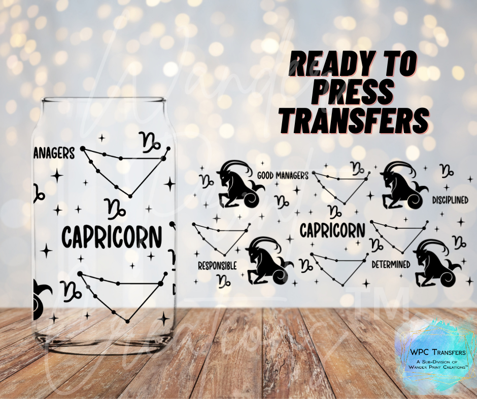 Capricorn Zodiac Sublimation Transfer