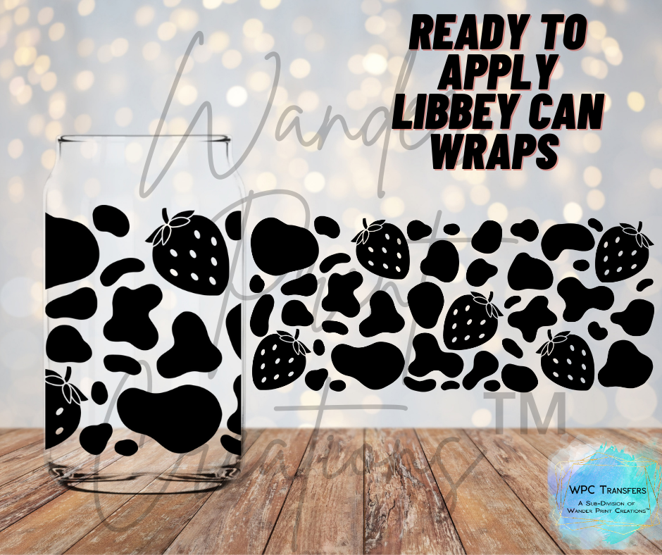 Black Strawberry Cow Libbey Vinyl Wrap