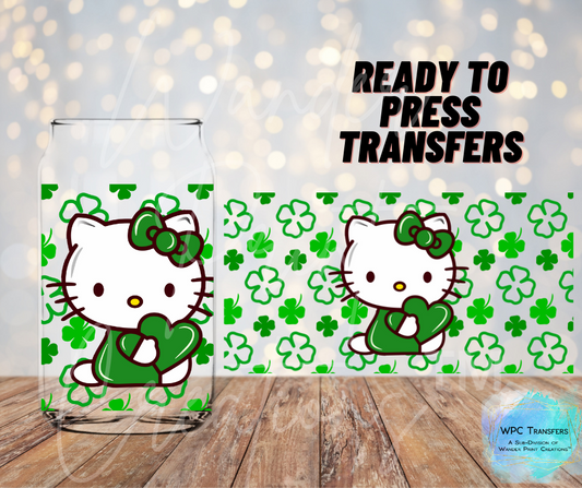 Hey Kitty St Patty'sSublimation Transfer