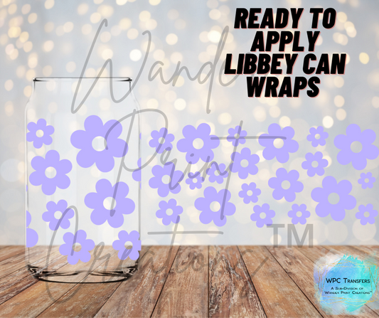 Purple Flowers Libbey Vinyl Wrap