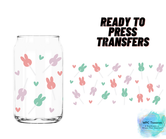 Bunny Easter Suckers Sublimation Transfer