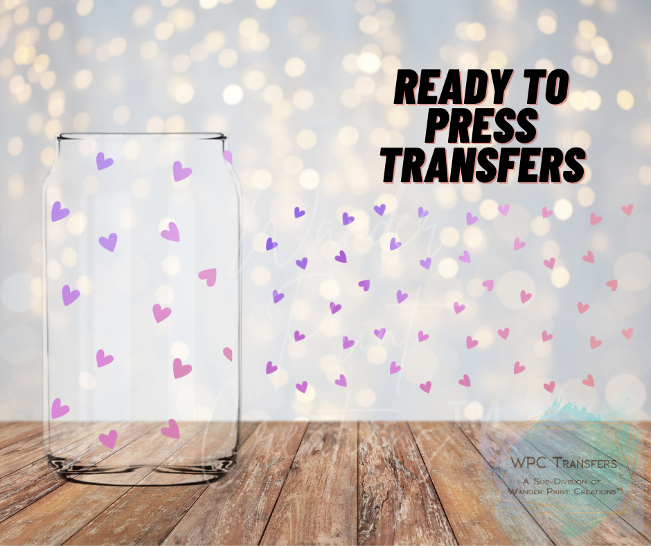 Ombre  Hearts Sublimation Transfer