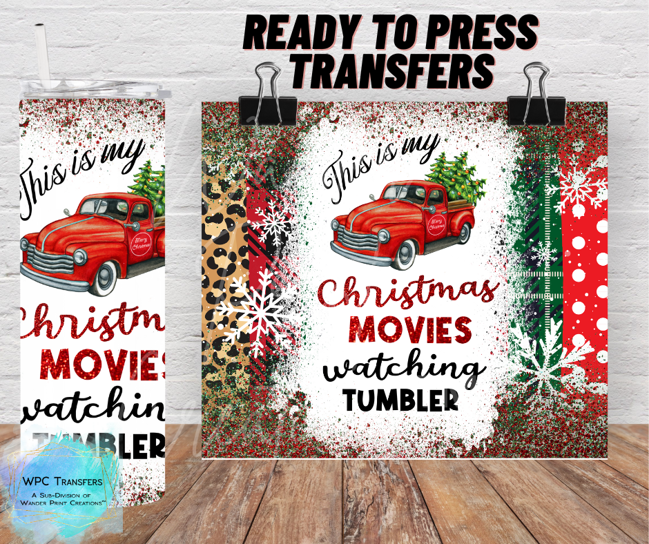 Christmas Movie Tumbler Sublimation Transfer