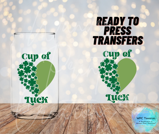 Cup Of Luck St.Patty Sublimation Transfer