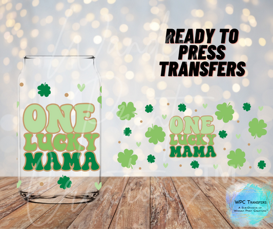 One Lucky Mama Sublimation Transfer